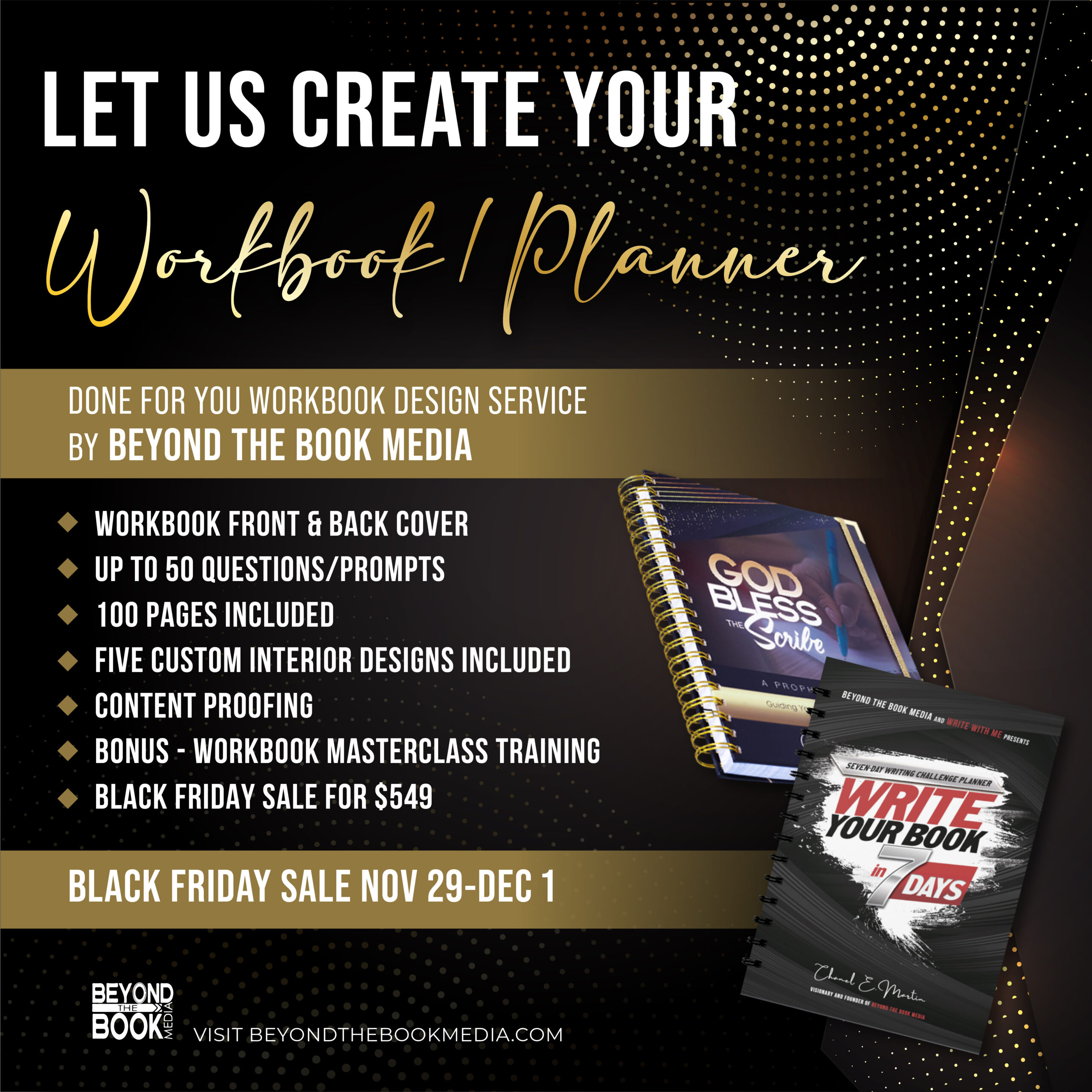 workbook creation package black friday 2024 sale discount